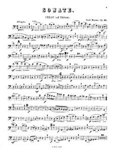 Sonata for Violin (or Cello) and Piano Four Hands, Op.36: Cello part by Ferdinand Manns