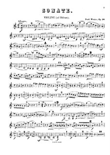 Sonata for Violin (or Cello) and Piano Four Hands, Op.36: Violin part by Ferdinand Manns