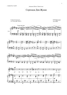 Six Romances, TH 101 Op.38: No.1 Don Juan's Serenade by Pyotr Tchaikovsky