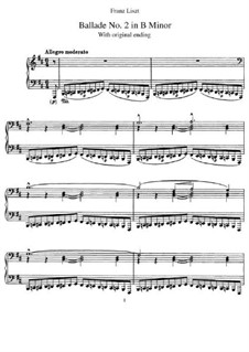 Ballade No.2 in B Minor, S.171: For piano by Franz Liszt