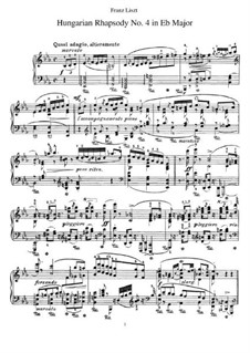 No.4 in E Flat Major, S.244: For piano by Franz Liszt