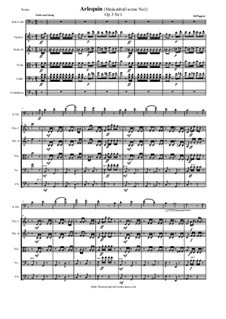 Scenes from a Masked Ball for Cello and Piano, Op.3: No.1 Harlequin, for cello and string orchestra - score and parts by David Popper