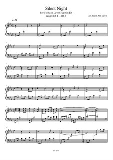 Solo instrument version (various): For lever harp, Eb Tuning by Franz Xaver Gruber