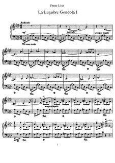 La lugubre gondola I, S.200/1: For piano by Franz Liszt