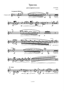 Triptych for solo clarinet, Op.2: Triptych for solo clarinet by Alexander Lezhnev