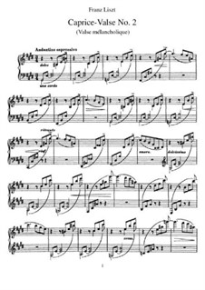 Trois Caprices-Valses, S.214: No.2 Valse mélancolique by Franz Liszt