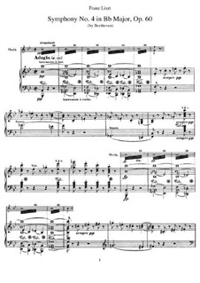 Symphony No.4, Op.60: Version for piano by F. Liszt by Ludwig van Beethoven