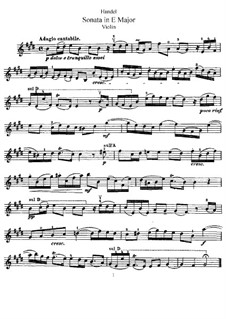Sonata for Violin and Harpsichord in E Major, HWV 373 Op.1 No.15: Solo part by Georg Friedrich Händel