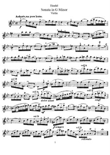 Sonata for Violin and Harpsichord in G Minor, HWV 368 Op.1 No.10 by G.F