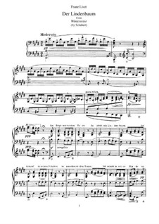 No.5 Der Lindenbaum (The Linden Tree): Arrangement for piano, S.561 No.7 by Franz Schubert