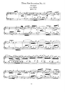 No.11 in G Minor, BWV 797: For piano by Johann Sebastian Bach