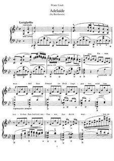 Transcription on 'Adelaide' by Beethoven, S.466: For piano by Franz Liszt