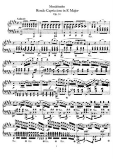 Rondo Capriccioso, Op.14: For piano by Felix Mendelssohn-Bartholdy