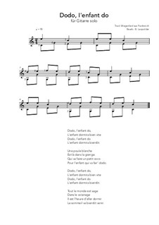 Dodo, L'enfant Do!: For guitar by folklore
