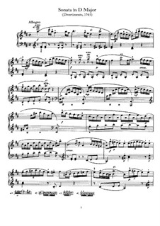 Sonata for Piano No.9 in D Major, Hob.XVI/4: For a single performer by Joseph Haydn