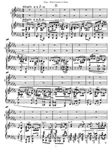 Piano Concerto in A Minor, Op.16: Movement II. Version for Two Pianos Four Hands by Edvard Grieg