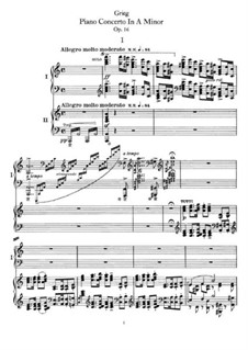 Piano Concerto in A Minor, Op.16: Movement I. Version for Two Pianos Four Hands by Edvard Grieg