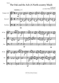 15 easy trios for brass trio (trumpet, horn, trombone): The Oak and the Ash (A North country maid) by folklore