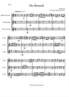 15 easy trios for recorder trio (soprano, alto, tenor): The Mermaid by folklore