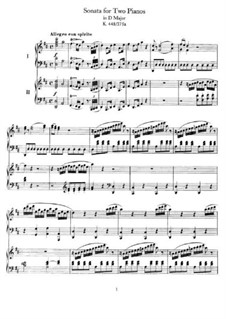 Sonata for Two Pianos Four Hands in D Major, K.448 (375a): Full score by Wolfgang Amadeus Mozart