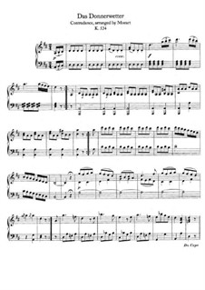 Das Donnerwetter (Contredance), K.534: For piano by Wolfgang Amadeus Mozart
