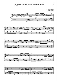 No.1 in C Major, BWV 772: For piano by Johann Sebastian Bach