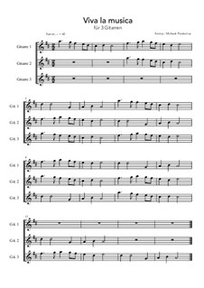 Viva la musica: For 3 guitars (D Major) by Michael Praetorius