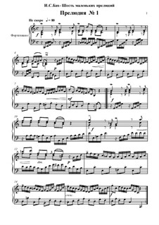 Bach ~ 6 piccole Präludien BWV 933-938 SEB Joh 