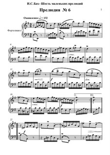 Prelude No.6 in E Minor, BWV 938: For piano by Johann Sebastian Bach