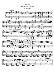 Sonata for Piano No.19 in C Minor, D.958: For a single performer by Franz Schubert