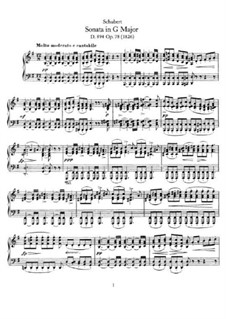 Sonata for Piano No.18 in G Major, D.894 Op.78: For a single performer by Franz Schubert