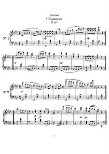 Five Ecossaises for Piano, D.697: For a single performer by Franz Schubert
