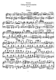 Galop and Eight Ecossaises, D.735: For piano by Franz Schubert