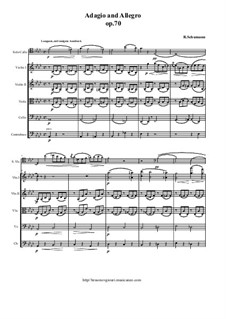 Adagio and Allegro, Op.70: For cello (horn or viola) and string orchestra – score and all parts by Robert Schumann