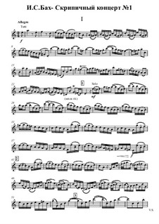 Concerto for Violin, Strings and Basso Continuo No.1 in A Minor, BWV 1041: Movement I. Version for violin and piano – violin part by Johann Sebastian Bach