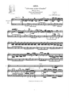 In allen meinen Taten, BWV 97: No.4 Aria (Ich traue seiner Gnaden), for flute and harpsichord by Johann Sebastian Bach