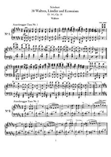 Twelve Walzer, Seventeen Ländler and Nine Ecossaises, D.145 Op.18: Complete set by Franz Schubert