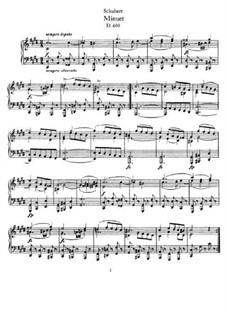 Minuet for Piano in C Sharp Minor, D.600: For a single performer by Franz Schubert