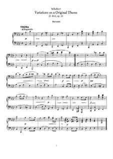 Eight Variations on Original Theme, D.813: First part, second part by Franz Schubert