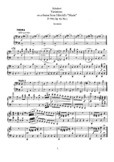 Eight Variations on a Theme from 'Marie' by Hérold, D.908 Op.82 No.1: Parts by Franz Schubert