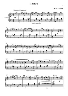 Gavotte in D Minor: For piano by Jean-Baptiste Lully
