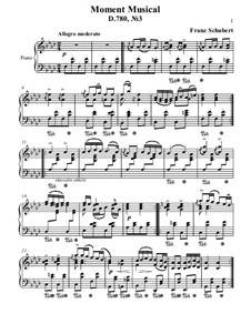 Six Musical Moments, D.780 Op.94: Moment musical No.3 by Franz Schubert