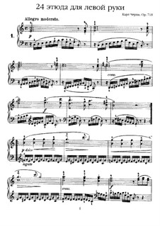 Twenty-Four Studies for the Left Hand, Op.718: For piano by Carl Czerny