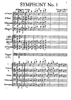 Symphony No.1 in C Major: Full score by Georges Bizet
