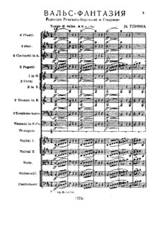 Waltz-Fantasia in B Minor: For orchestra – full score by Mikhail Glinka