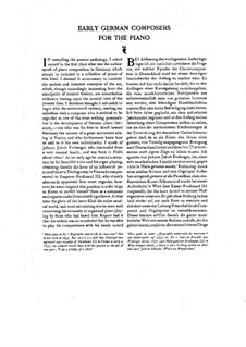 Anthology of German Piano Music. Volume I: Anthology of German Piano Music. Volume I by Wilhelm Friedemann Bach, Carl Philipp Emanuel Bach, Gottlieb Muffat, Johann Jacob Froberger, Johann Ludwig Krebs, Johann Kuhnau, Johann Kirnberger, Carl Heinrich Graun, Johann Mattheson, Johann Wilhelm Hässler