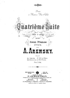 Suite for Two Pianos Four Hands No.4, Op.62: Piano I part by Anton Arensky