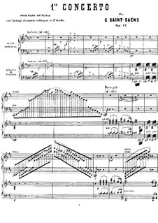 Concerto for Piano and Orchestra No.1 in D Major, Op.17: Version for two pianos four hands by Camille Saint-Saëns