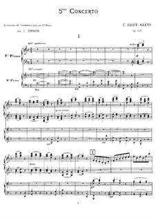 Concerto for Piano and Orchestra No.5 in F Major 'Egyptian', Op.103: Version for two pianos four hands by Camille Saint-Saëns