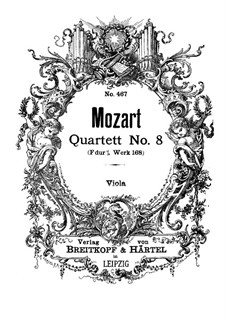 String Quartet No.8 in F Major, K.168: Viola part by Wolfgang Amadeus Mozart